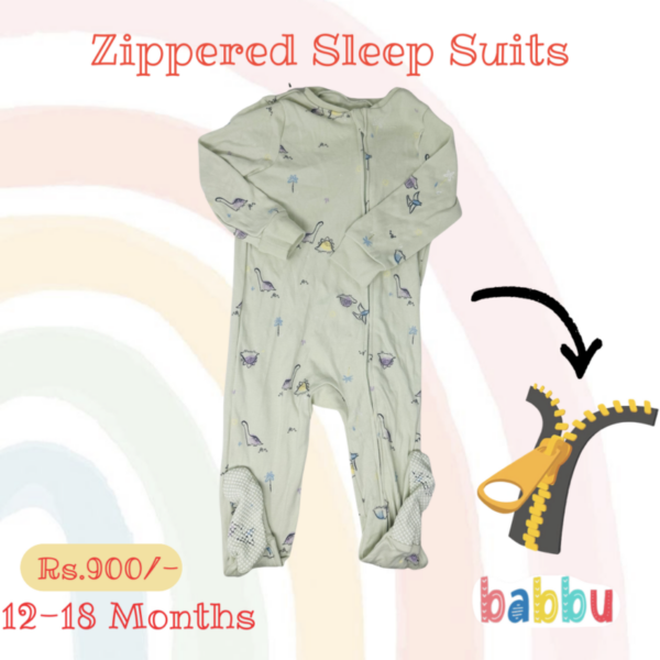 Sleep suits 12-18 Months - Zippered Dinos