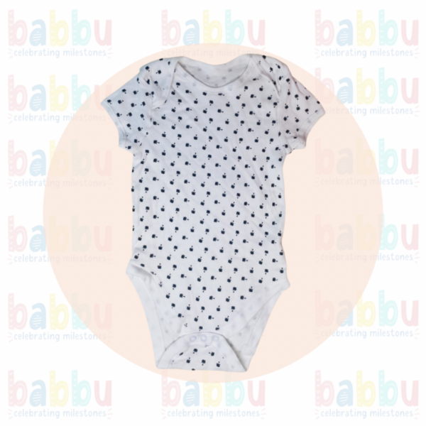 Bodysuits 12-18 Months - White Suite with Black Coconut Tree