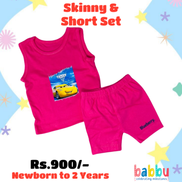 Short & Skinny 6-9 Months - Dark Pink Disney Pixar