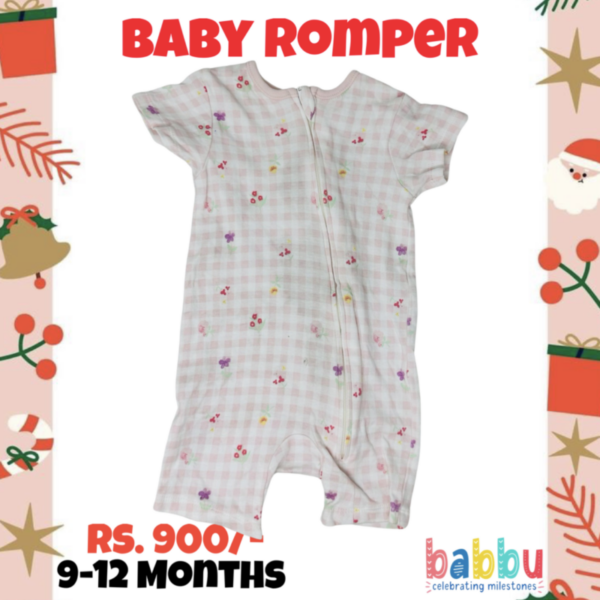 Rompers 9-12 Months - Zipper Pink Checks