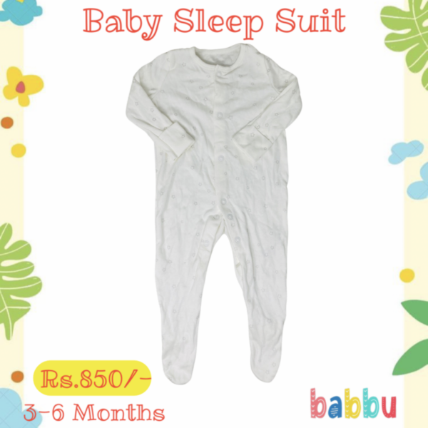 Sleep Suits 3-6 Months - plain white