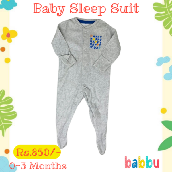 Sleep suits 0-3 Months - Grey Happy Today