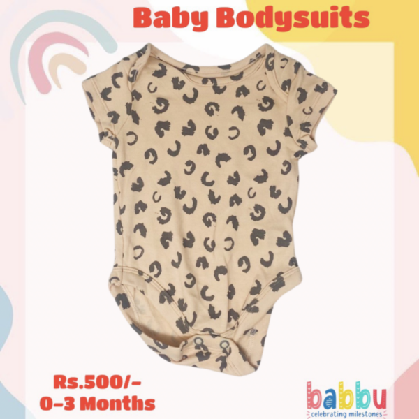 Bodysuits 0-3 Months - Grey Lepord Print