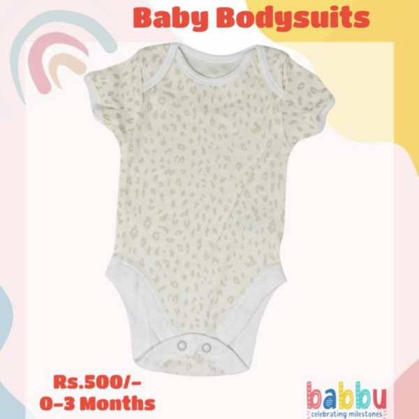 Bodysuits 0-3 Months - Beige Lepord Print