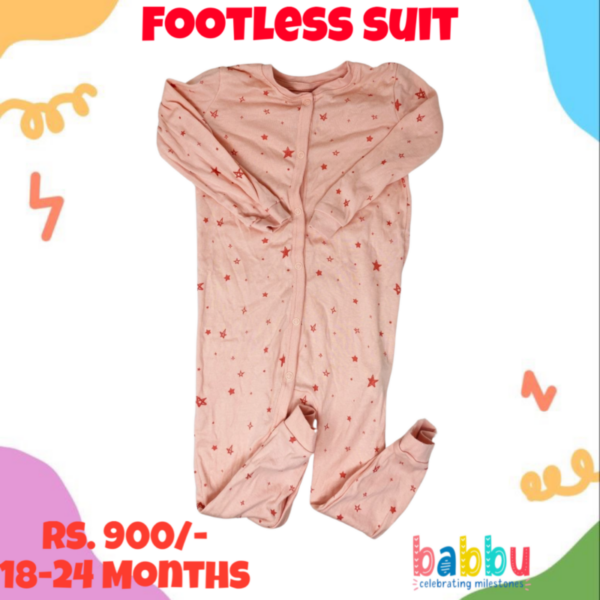 Footless Suit 18-24 Months - Pink Stars