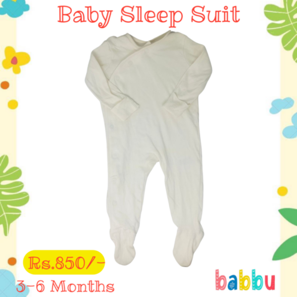 Sleep suits 3-6 Months - Front Open Cream