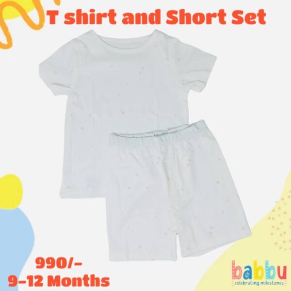 Short & T Shirt 9-12 Months - Small Pink Stars