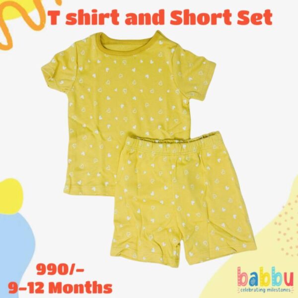 Short & T Shirt 9-12 Months - Yellow