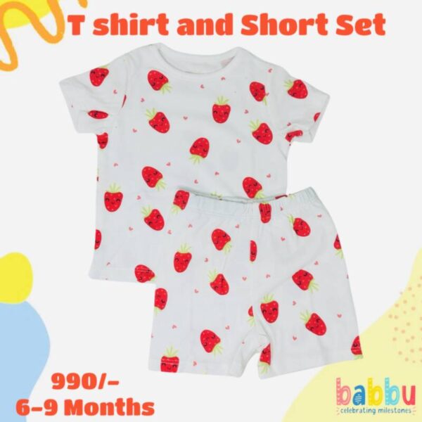 Short & T Shirt 6-9 Months - Strawberries