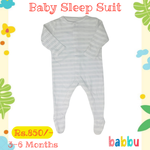 Sleep suits 3-6 Months - Grey Stripes