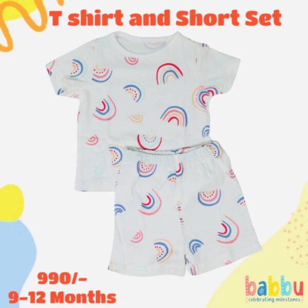 Short & T Shirt 9-12 Months - Rainbow