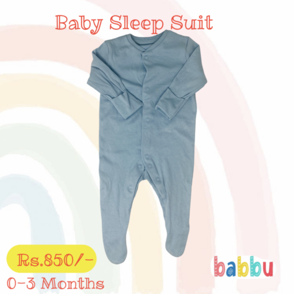 Sleep suits 0-3 Months - Brushed Blue