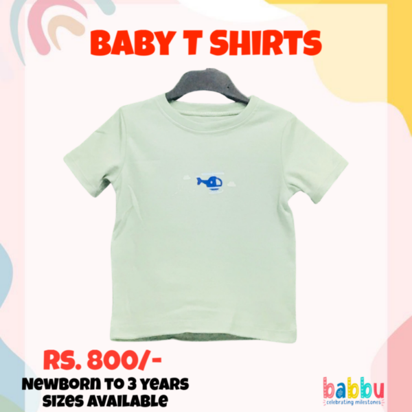 T Shirts 3-6 Months - Green helicopter