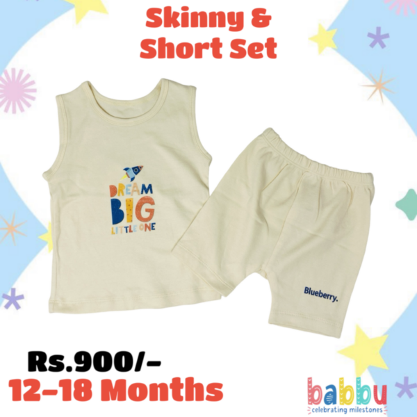 Short & Skinny Set 12-18 Months - Cream