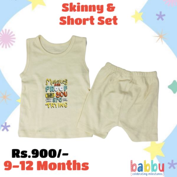 Short & Skinny Set 9-12 Months - Cream