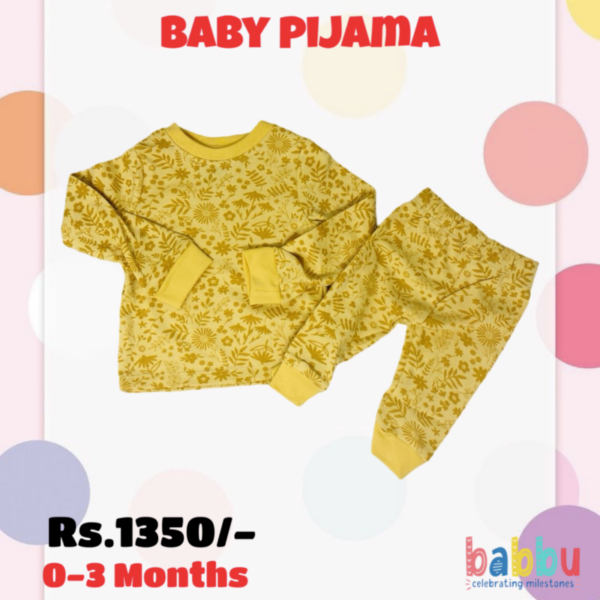 Pijamas 0-3 Months - Yellow Leaves & Flowers