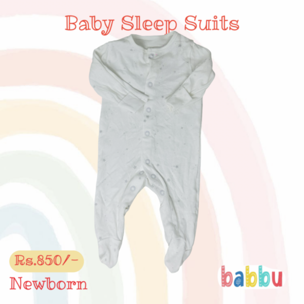 Sleep Suits Newborn - Grey Stars