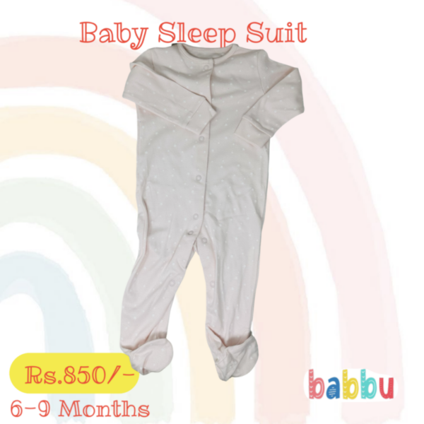 Sleep suits 6-9 Months - Light Pink with Stars