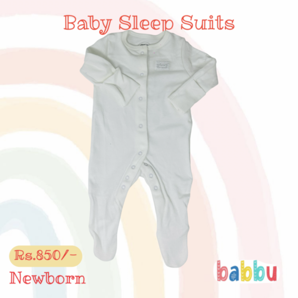 Sleep Suits Newborn - White welcome to the world