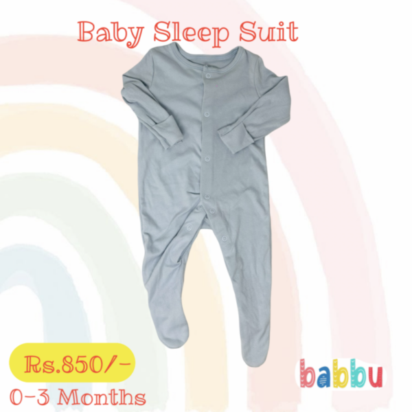 Sleep suits 0-3 Months - Brushed Blue