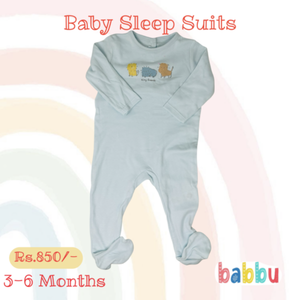 Sleep Suits 3-6 Months - Blue king friends