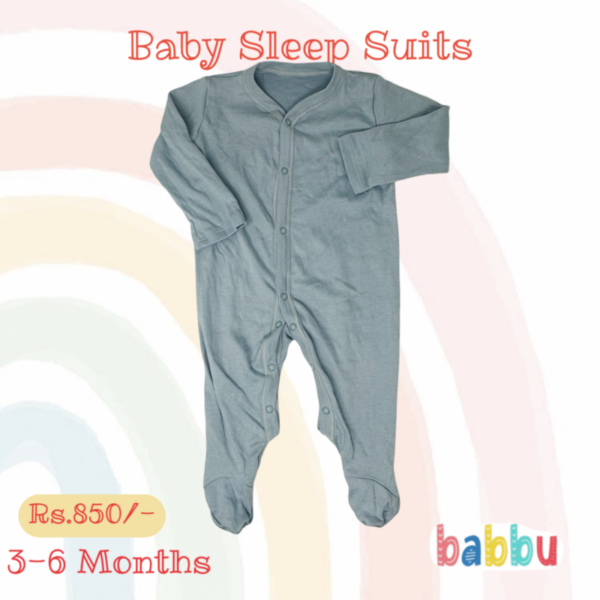 Sleep suits 3-6 Months - Brushed Blue