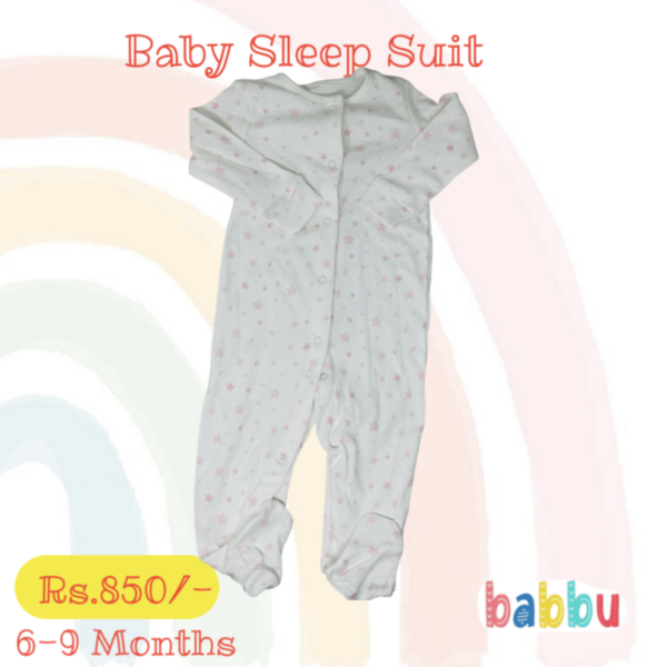 Sleep suits 6-9 Months - Pink Stars