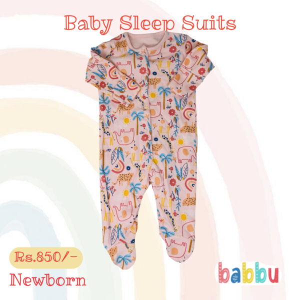 Sleep Suits Newborn - Pink Animals