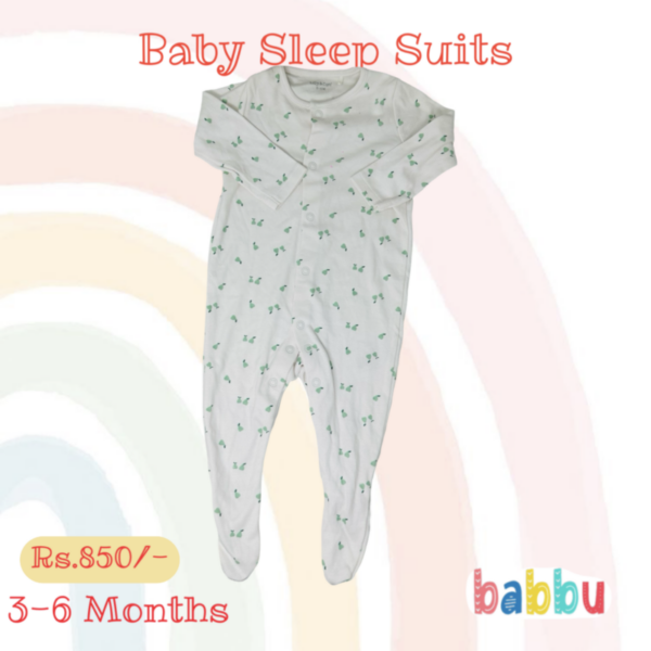 Sleep Suits 3-6 Months - Pears