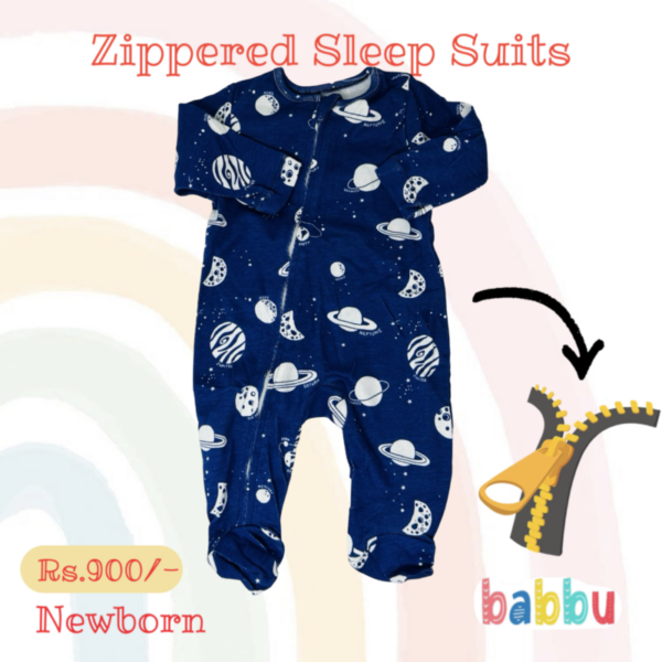 Sleep Suits Newborn - Zippered Space