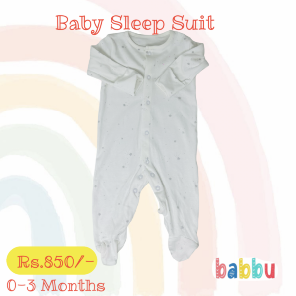 Sleep suits 0-3 Months - Small Grey Stars