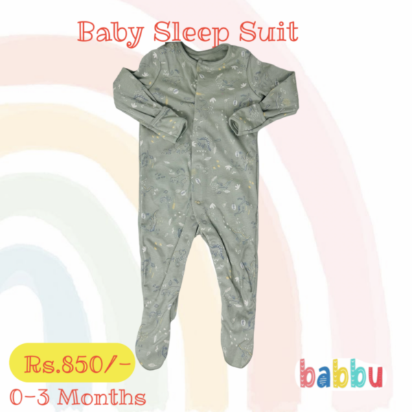 Sleep suits 0-3 Months - Green Dinos