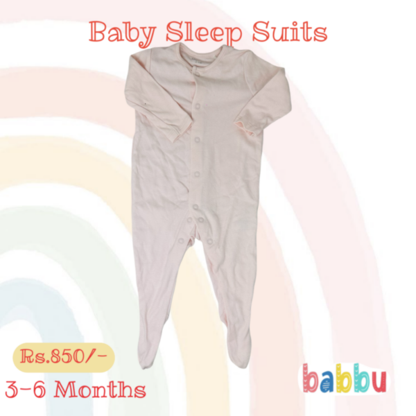 Sleep Suits 3-6 Months - Light Pink