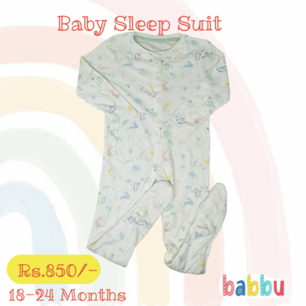 Sleep suits 18-24 Months - White Small Bunny