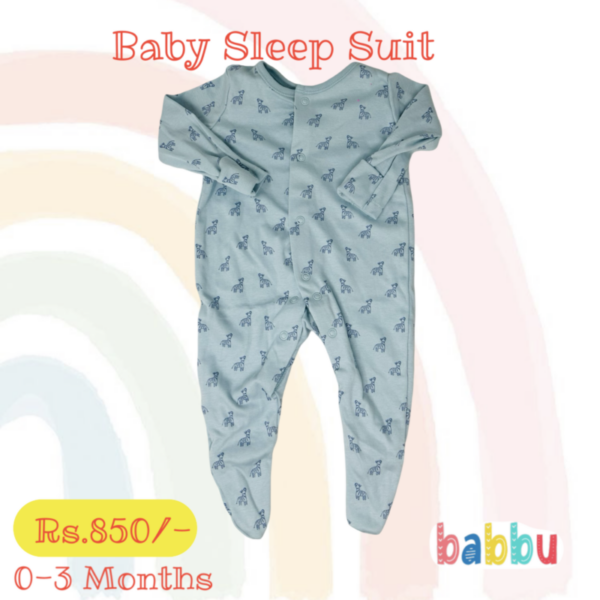 Sleep suits 0-3 Months - Teal Zebra