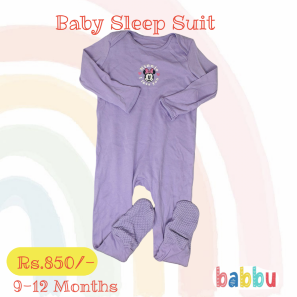 Sleep suits 9-12 Months - Purple Minnie