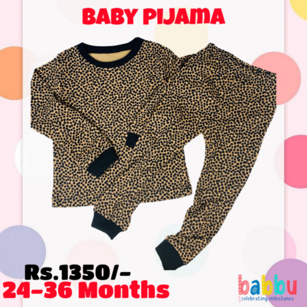 Pijamas Longsleeve 24-36 Months - Brown and Black Dots