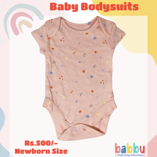 Bodysuits Newborn - Light Pink With Hearts