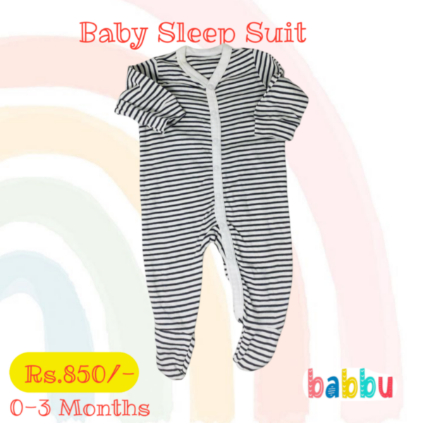 Sleep suits 0-3 Months - Brown Stripes