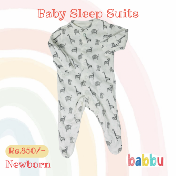 Sleep suits Newborn - Grey Animals