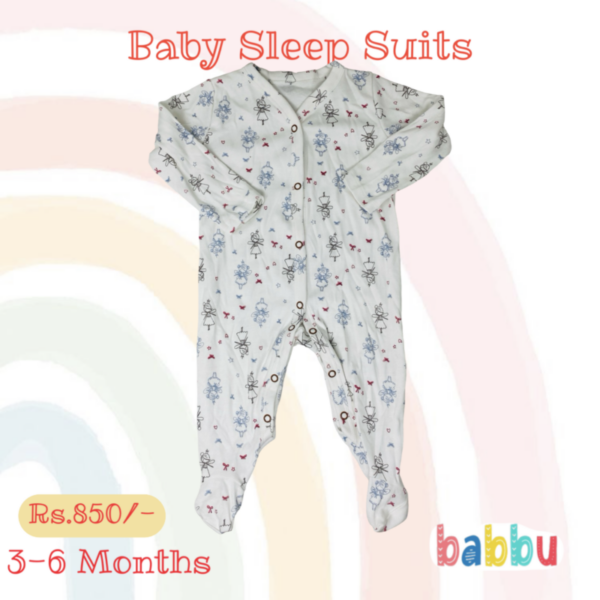 Sleep Suits 3-6 - white ballerinas