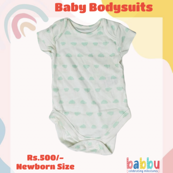 Bodysuits Newborn - Light Green Clouds