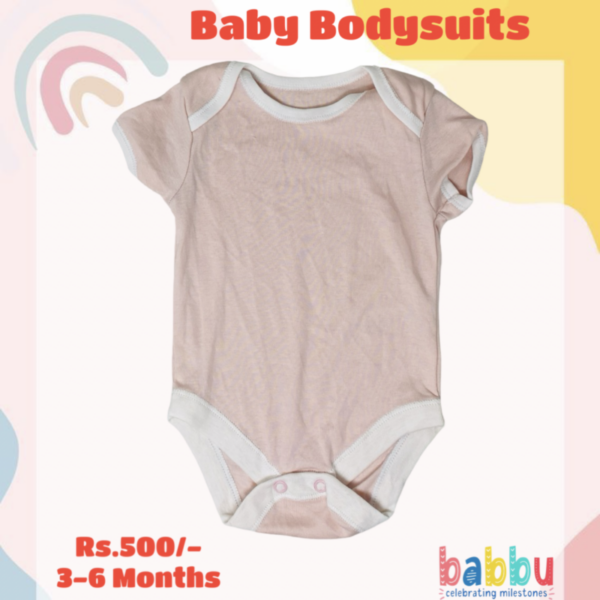 Bodysuits 3-6 Months - Cream with Border