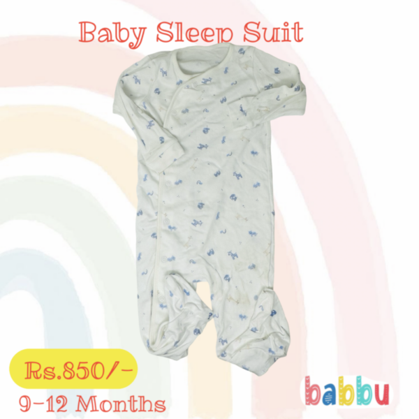 Sleep suits 9-12 Months - Small Blue Animals