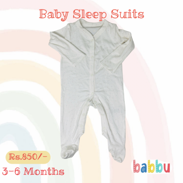 Sleep Suits 3-6 - plain white