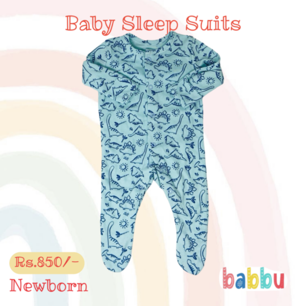 Sleep suits Newborn - Blue Dinos