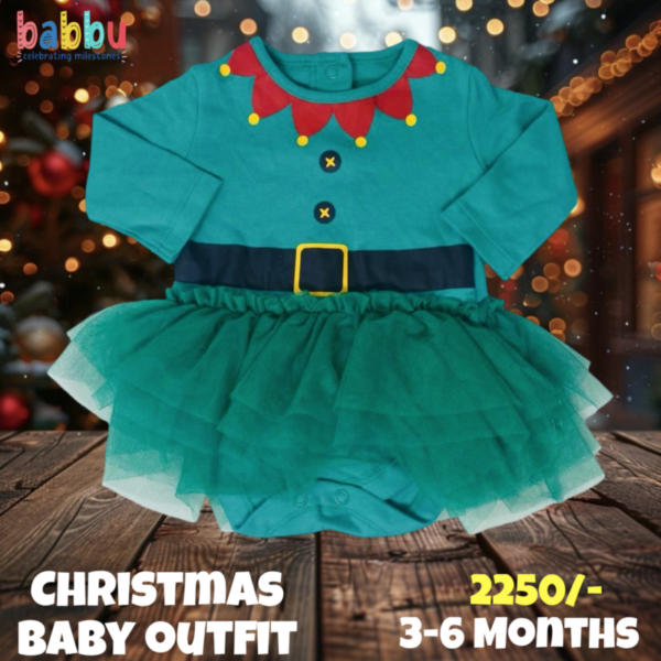 Baby Outfit 3-6 Months - Green Elf Frock