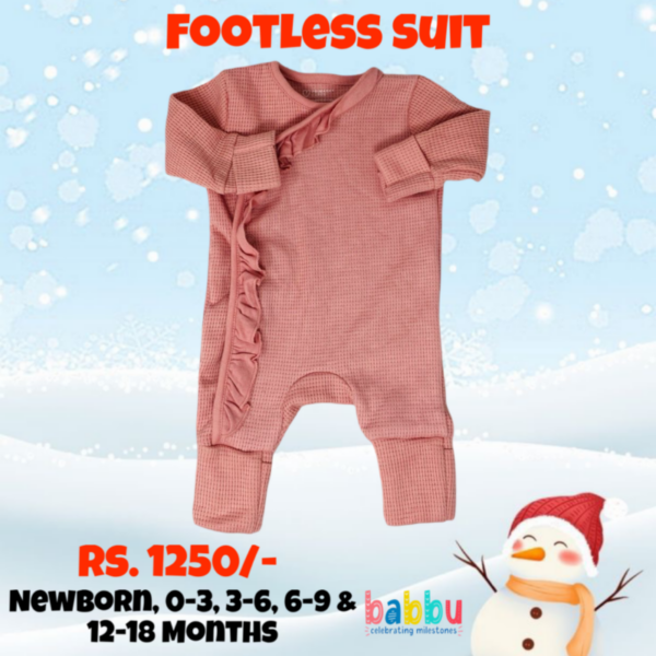 Footless Suit Newborn - Salmon Pink Textured