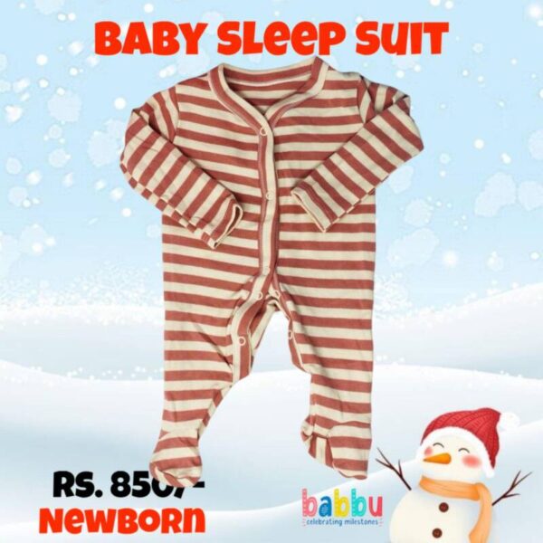 Sleep suits Newborn - Maroon Stripes