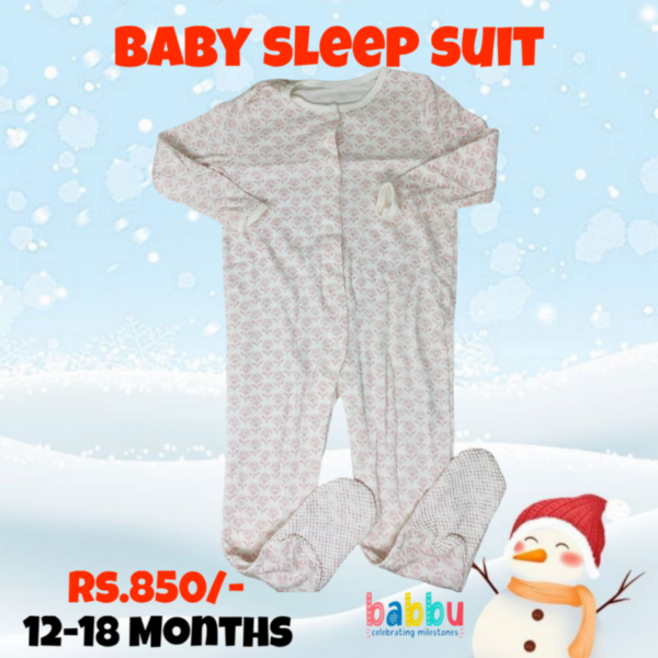 Sleep suits 12-18 months - Light Pink Flowers